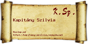 Kapitány Szilvia névjegykártya
