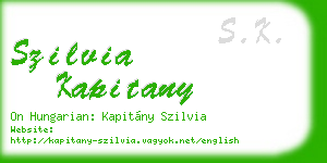 szilvia kapitany business card